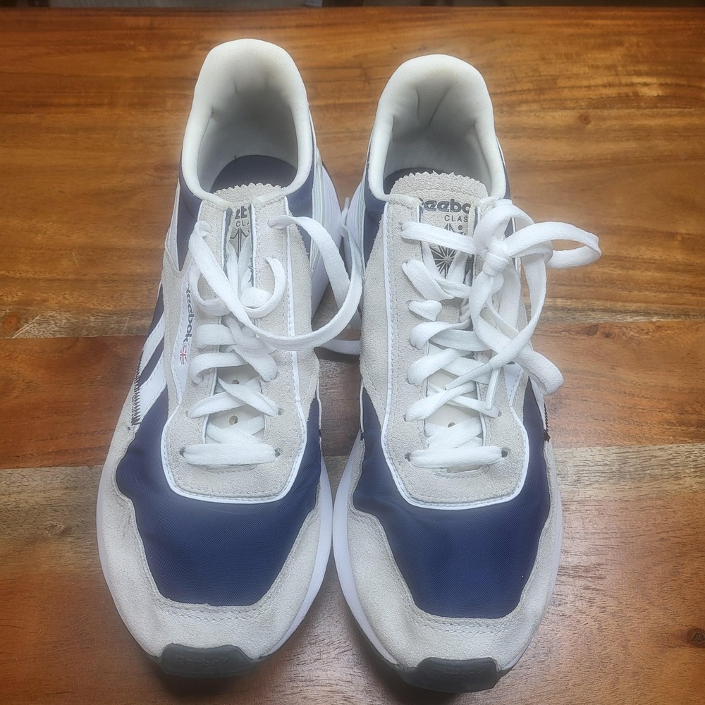 Reebok Classic Shoes Mens Size 7.5 White Navy Suede Mesh Retro Running GX8788